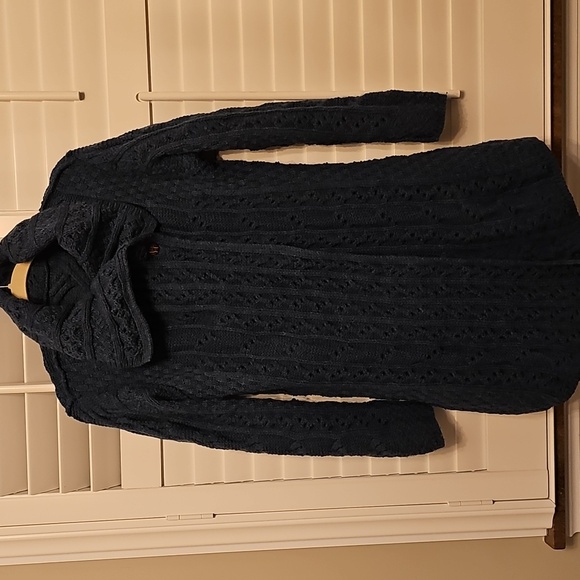 Navy Cable Knit Cardigan with Buttons - Picture 8 of 10